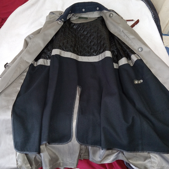 Lauren Ralph Lauren Trench Coat 48R Tan Removable Liner Belted Mens XL Old Money - Picture 13 of 15